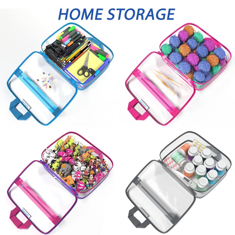Olanmark Clear Toiletry Bag - PVC Makeup Bag - Large Transparent Cosmetic Travel Case - See Through Packing Cube with Handle - Clear Bag with Zipper - Plastic Storage Pouch for Women - Image 4